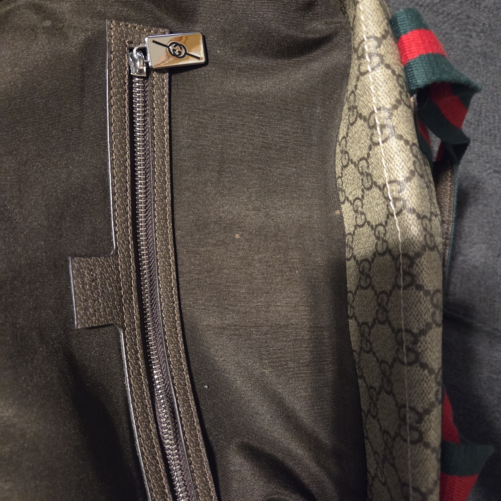 Tender GG Supreme Monogram Textured Dollar Calfskin Web Tote. - Picture 8 of 14